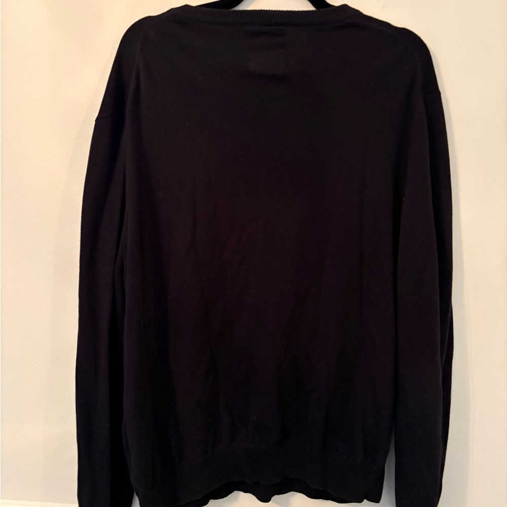 Express Men's V-Neck Black Sweater Lion Logo- 100% Cotton -Sz 2XL - Picture 8 of 8